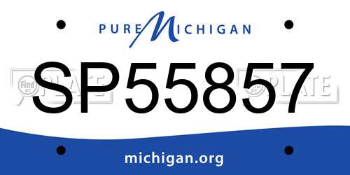 SP55857 Michigan License Plate