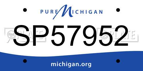 SP57952 Michigan License Plate