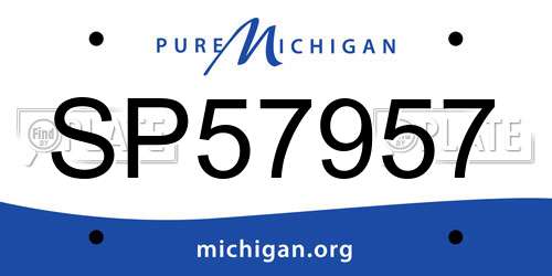 SP57957 Michigan License Plate