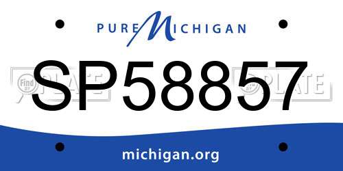 SP58857 Michigan License Plate