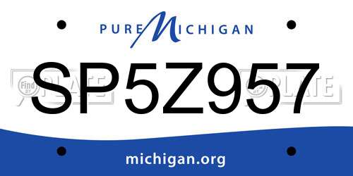 SP5Z957 Michigan License Plate