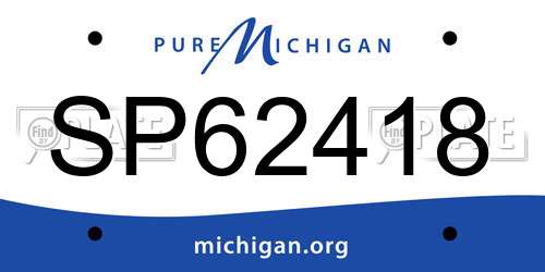 SP62418 Michigan License Plate