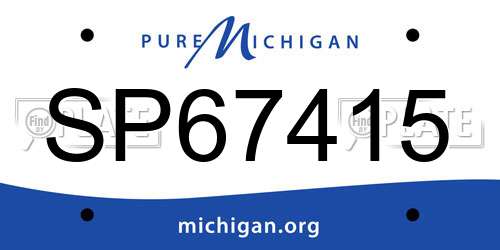 SP67415 Michigan License Plate