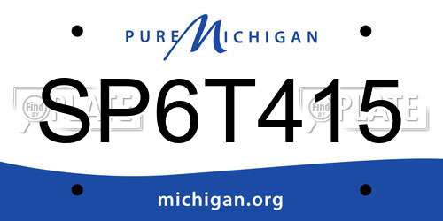 SP6T415 Michigan License Plate