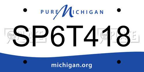 SP6T418 Michigan License Plate