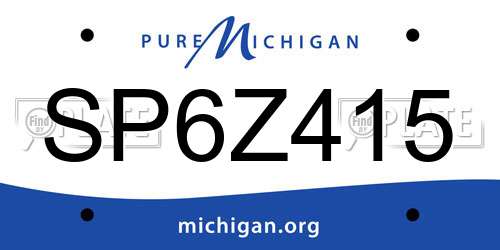 SP6Z415 Michigan License Plate