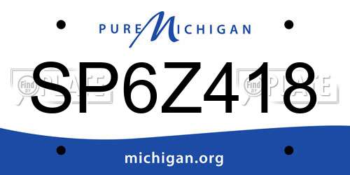 SP6Z418 Michigan License Plate
