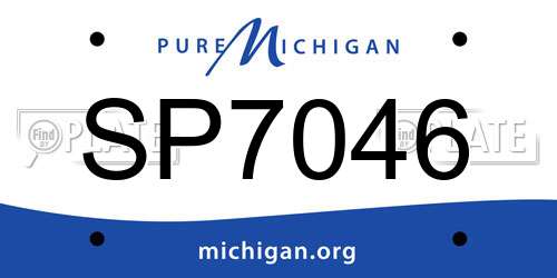 SP7046 Michigan License Plate