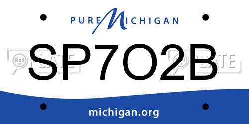 SP7O2B Michigan License Plate