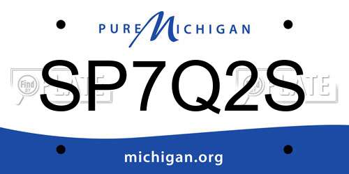 SP7Q2S Michigan License Plate