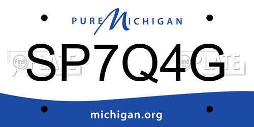 SP7Q4G Michigan License Plate