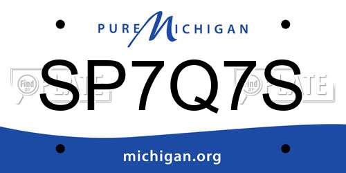SP7Q7S Michigan License Plate