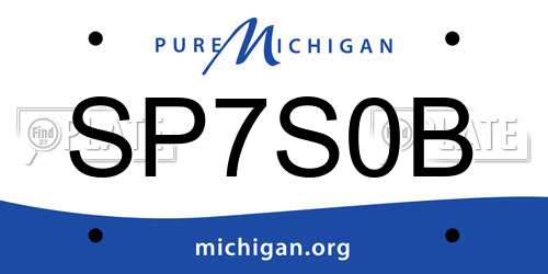 SP7S0B Michigan License Plate