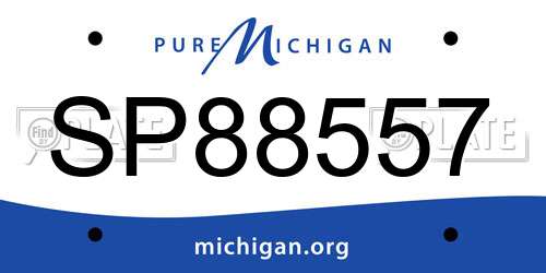 SP88557 Michigan License Plate