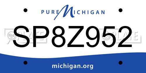 SP8Z952 Michigan License Plate