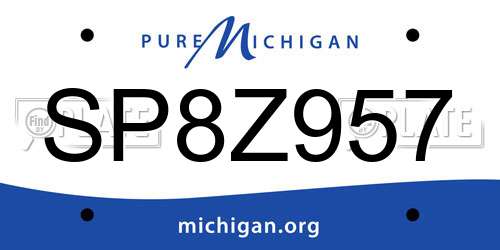 SP8Z957 Michigan License Plate