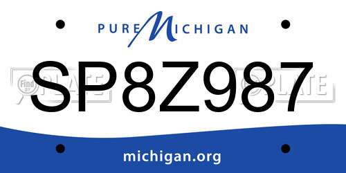 SP8Z987 Michigan License Plate