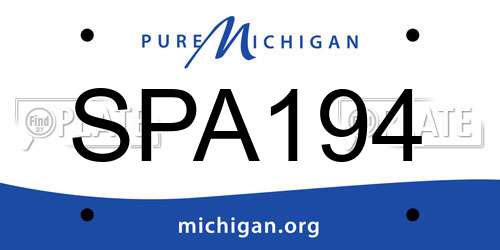 SPA194 Michigan License Plate