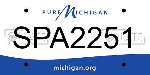 SPA2251 Michigan License Plate