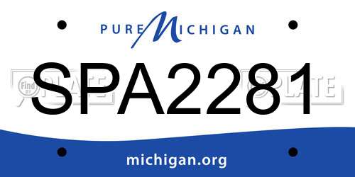 SPA2281 Michigan License Plate