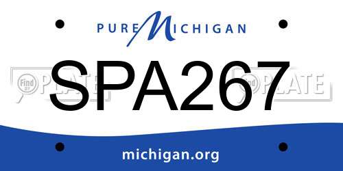SPA267 Michigan License Plate