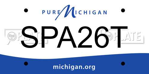 SPA26T Michigan License Plate