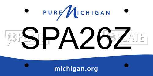 SPA26Z Michigan License Plate