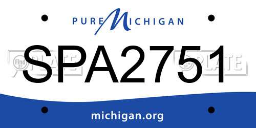 SPA2751 Michigan License Plate