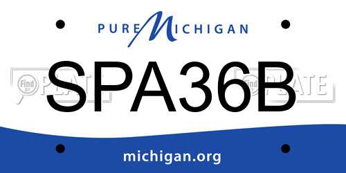 SPA36B Michigan License Plate