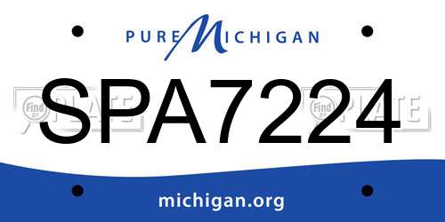 SPA7224 Michigan License Plate