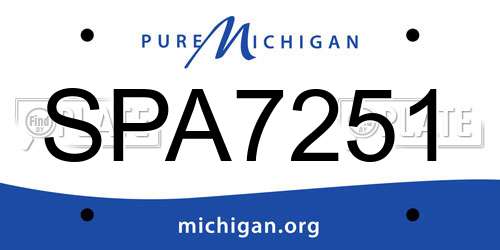 SPA7251 Michigan License Plate
