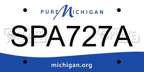 SPA727A Michigan License Plate
