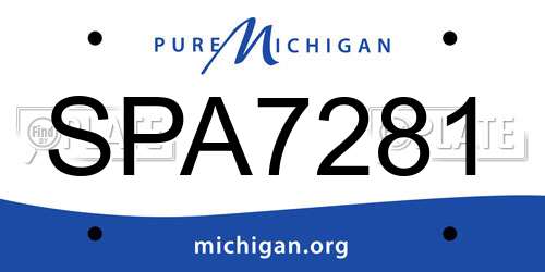 SPA7281 Michigan License Plate