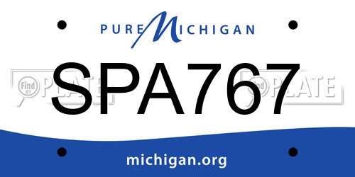 SPA767 Michigan License Plate