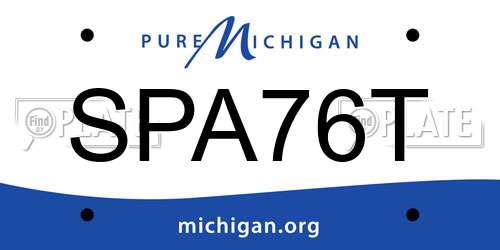 SPA76T Michigan License Plate