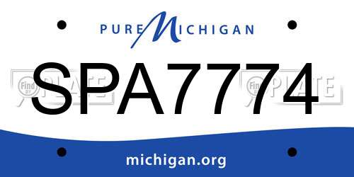 SPA7774 Michigan License Plate