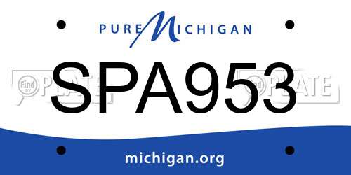 SPA953 Michigan License Plate