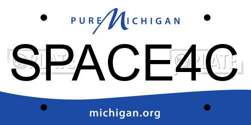 SPACE4C Michigan License Plate