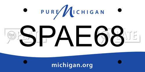 SPAE68 Michigan License Plate