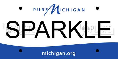 SPARKLE Michigan License Plate