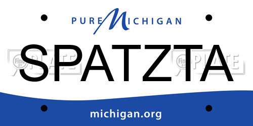 SPATZTA Michigan License Plate