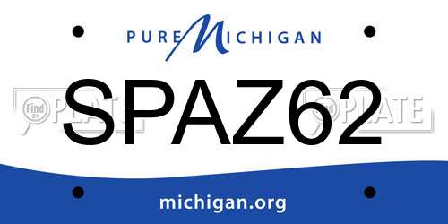 SPAZ62 Michigan License Plate