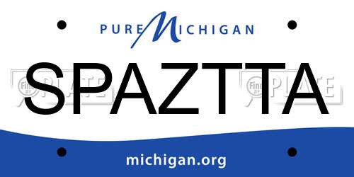 SPAZTTA Michigan License Plate
