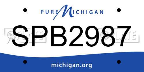 SPB2987 Michigan License Plate