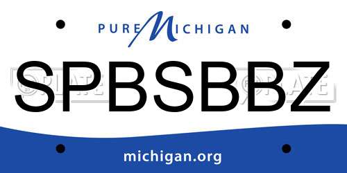 SPBSBBZ Michigan License Plate