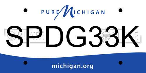 SPDG33K Michigan License Plate