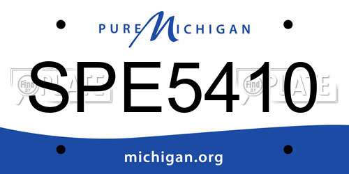 SPE5410 Michigan License Plate