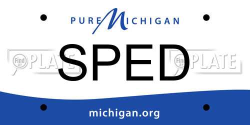 SPED Michigan License Plate