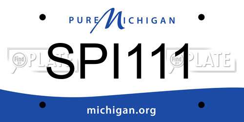 SPI111 Michigan License Plate