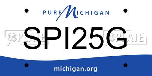 SPI25G Michigan License Plate